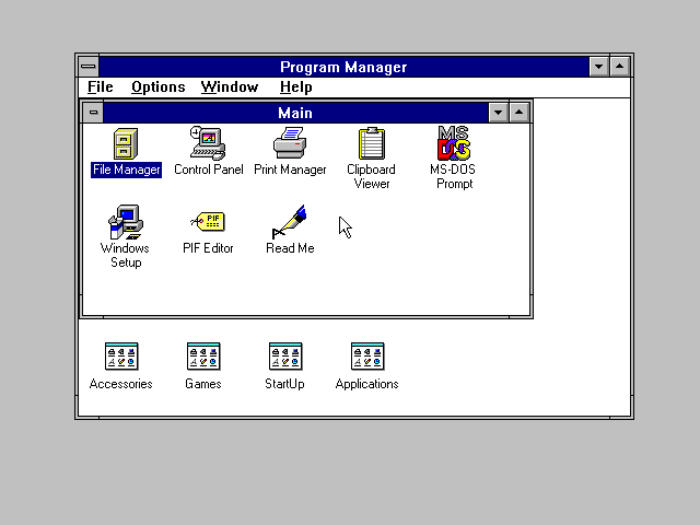 Windows 3.1 Home Screen